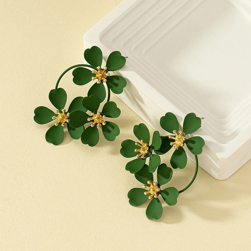 Wholesale Vintage Camellia Earrings Studs