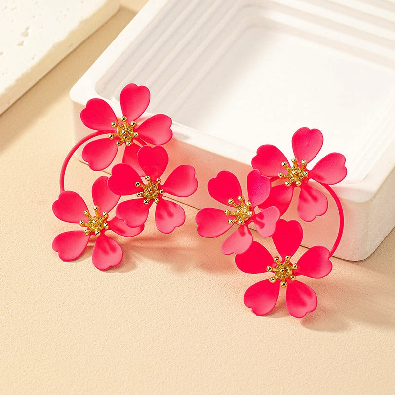 Wholesale Vintage Camellia Earrings Studs