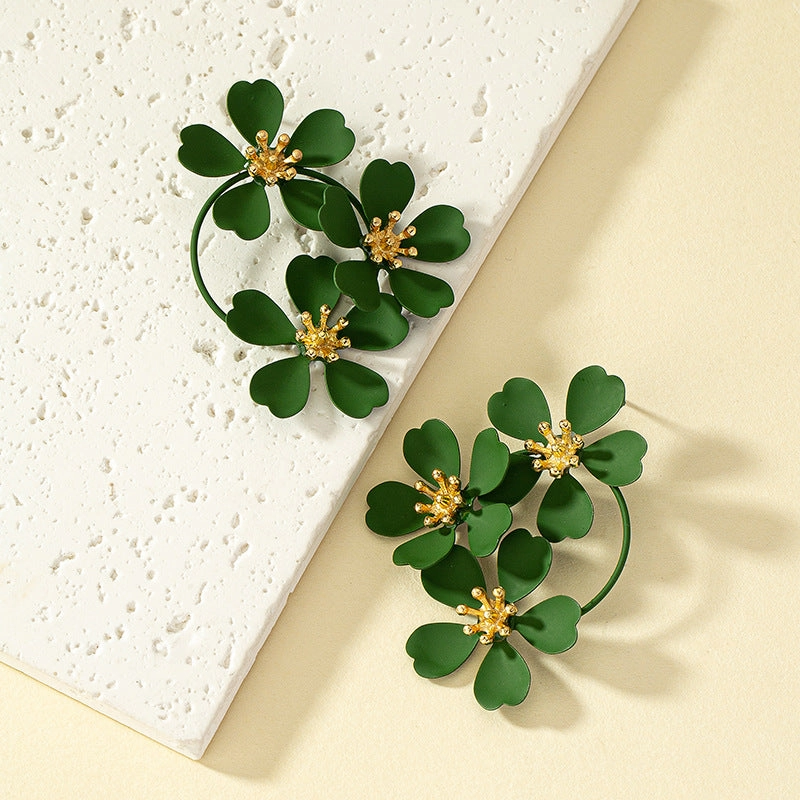 Wholesale Vintage Camellia Earrings Studs