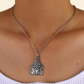 Wholesale Vintage Carved Turquoise Alloy Necklaces