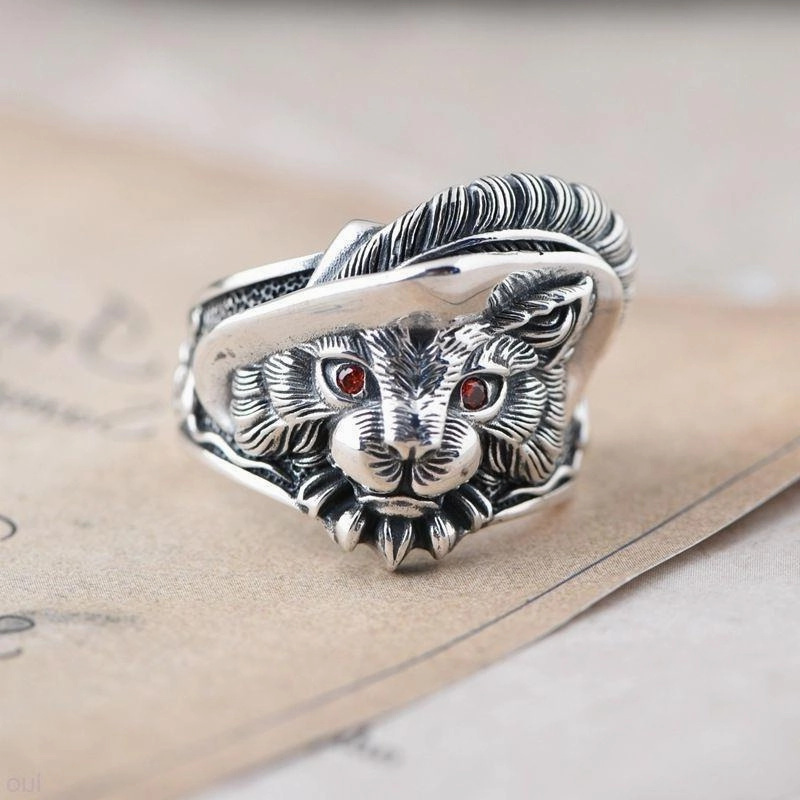 Wholesale Vintage Cat Feather Metal Rings