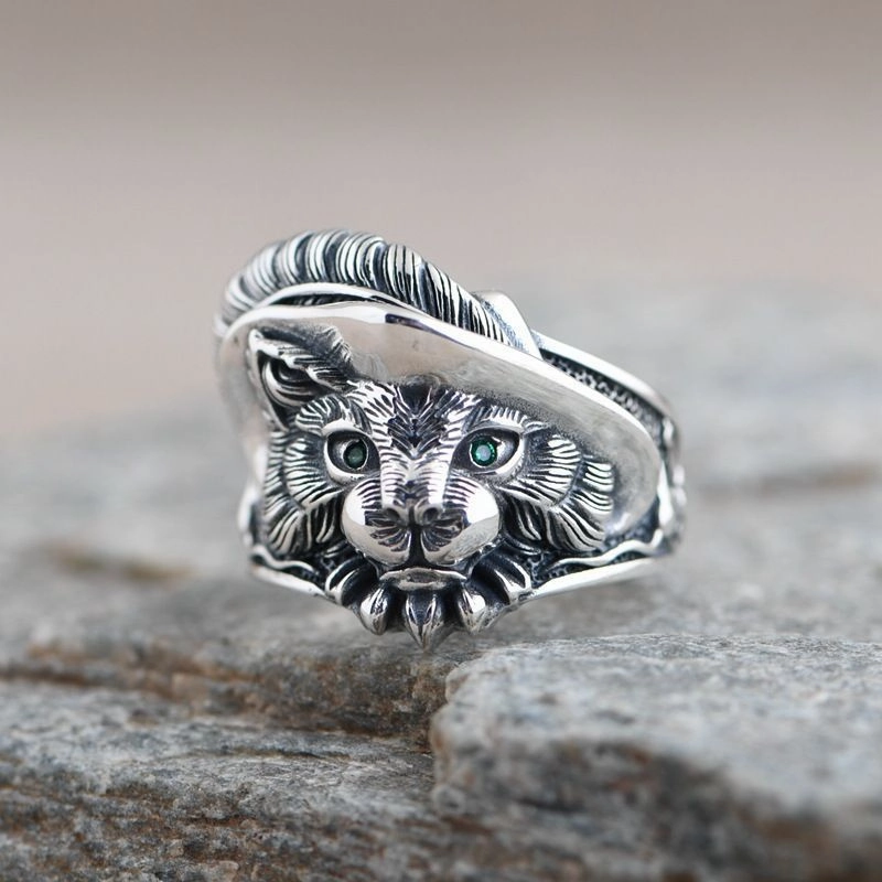 Wholesale Vintage Cat Feather Metal Rings
