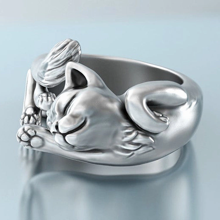 Wholesale Vintage Cat Totem Copper Rings