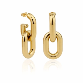 Wholesale Vintage Chain Buckle Irregular Titanium Steel Earrings