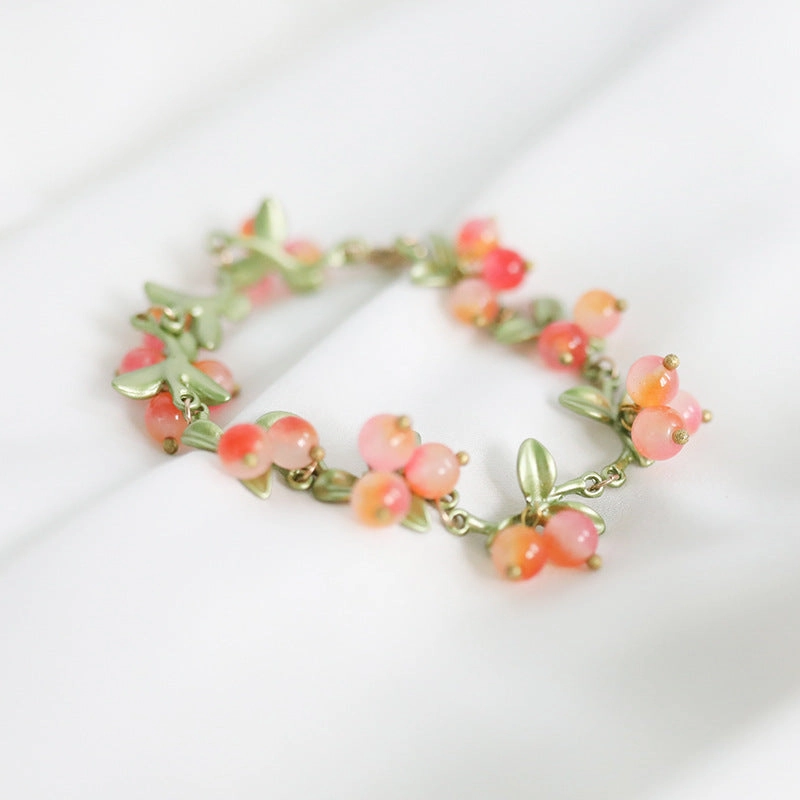 Wholesale Vintage Chinoiserie Berry Alloy Bracelet