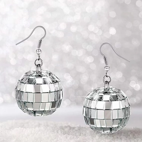 Wholesale Vintage Christmas Ball Mirror Earrings