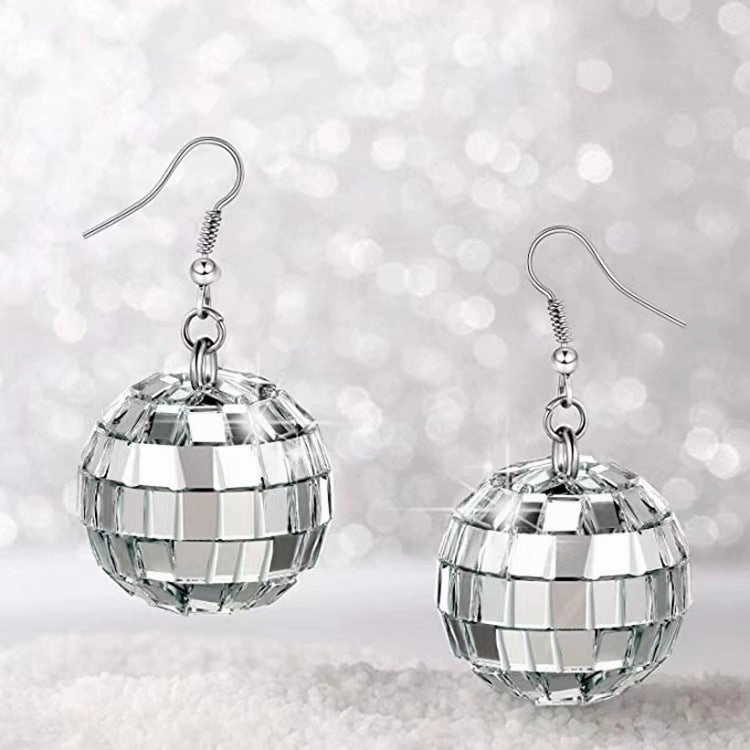 Wholesale Vintage Christmas Ball Mirror Earrings