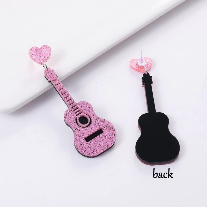 Wholesale Vintage Classical Guitar Acrylic Ear Studs
