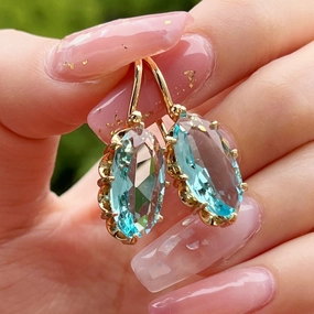 Wholesale Vintage Court Colored Gem Copper Earrings