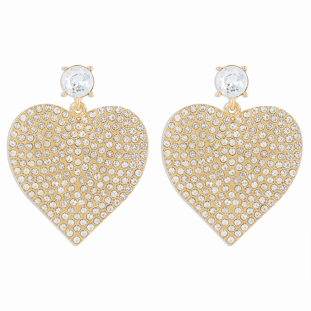 Wholesale Vintage Creative Heart Shaped Rhinestone Earrings
