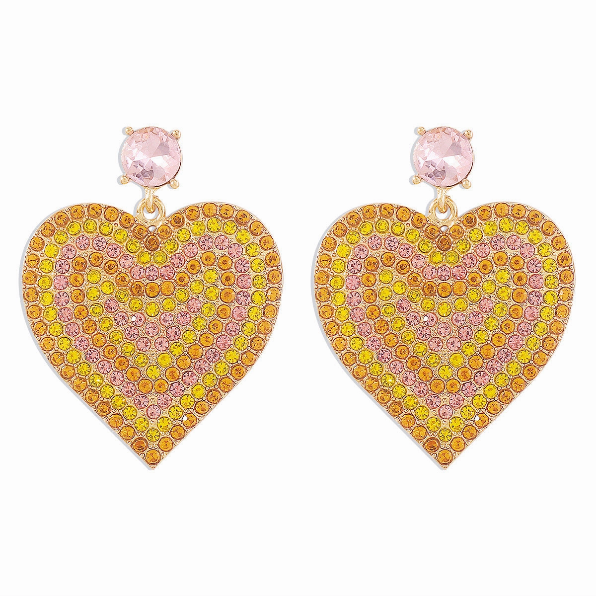 Wholesale Vintage Creative Heart Shaped Rhinestone Earrings