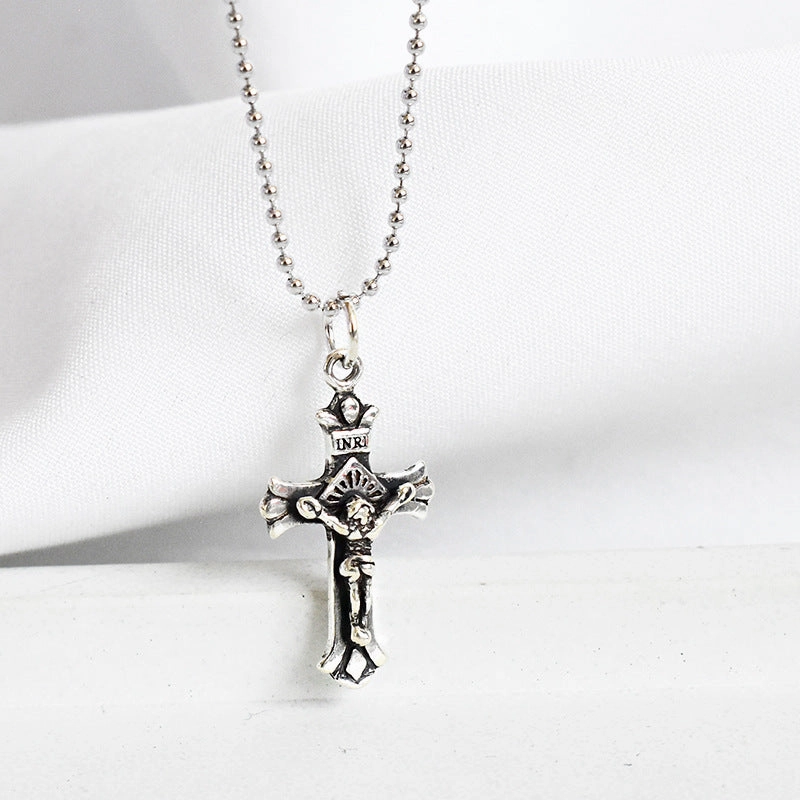 Wholesale Vintage Cross 925 Sterling Silver Clavicle Necklace