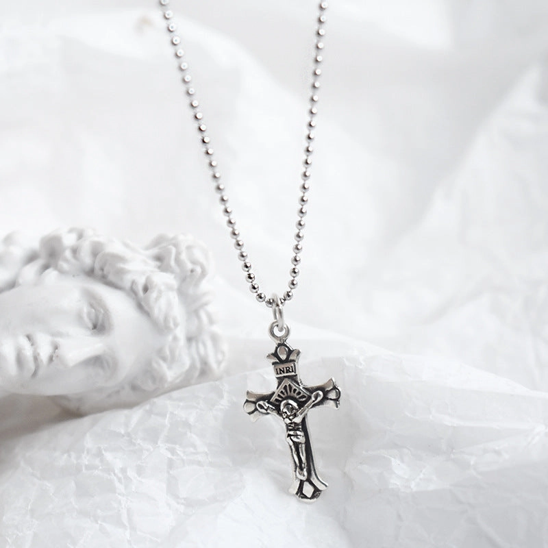 Wholesale Vintage Cross 925 Sterling Silver Clavicle Necklace