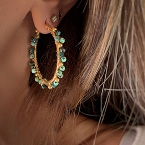 Wholesale Vintage Crushed Stone Stainless Steel Earrings