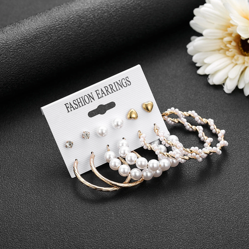 Wholesale Vintage Diamond Geometric Alloy Earrings Set