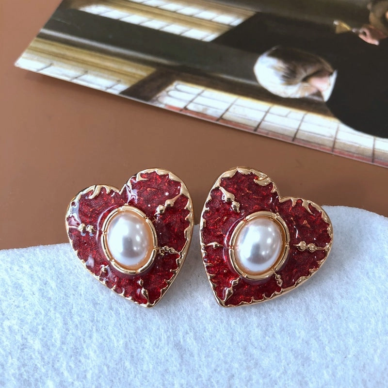Wholesale Vintage Enamel Gem Diamond Alloy Earrings