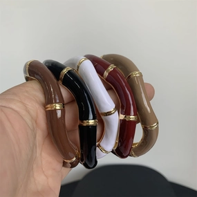 Wholesale Vintage enamel oil drip irregular wave open bracelet