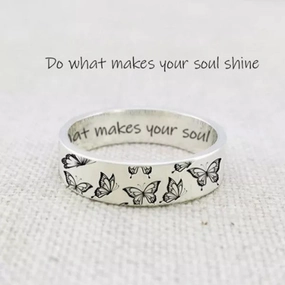 Wholesale Vintage Engraved Butterfly Alloy Rings