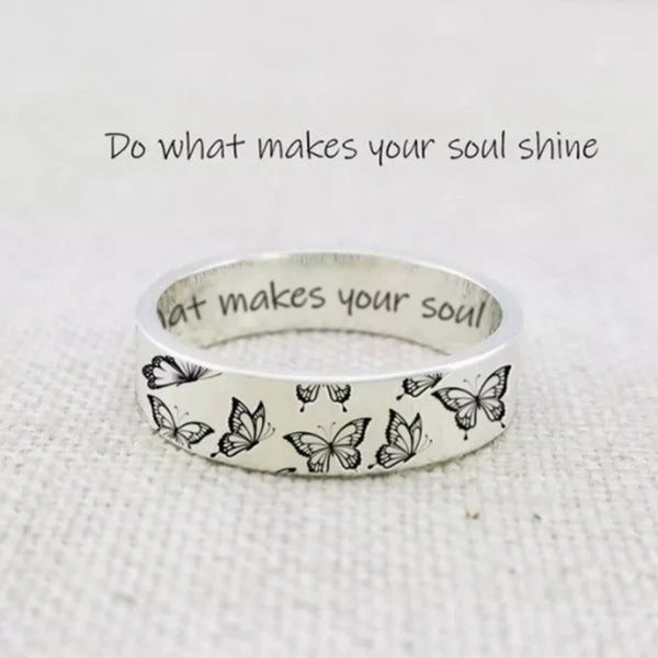 Wholesale Vintage Engraved Butterfly Alloy Rings
