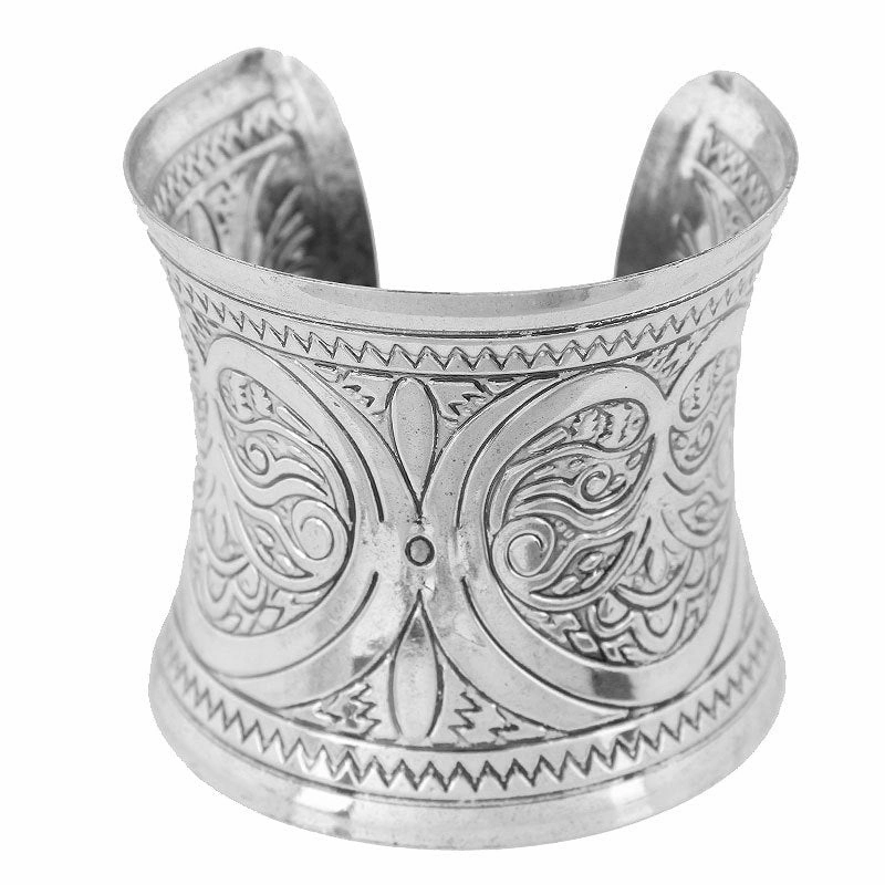 Wholesale Vintage Engraved Wide Alloy Bracelet