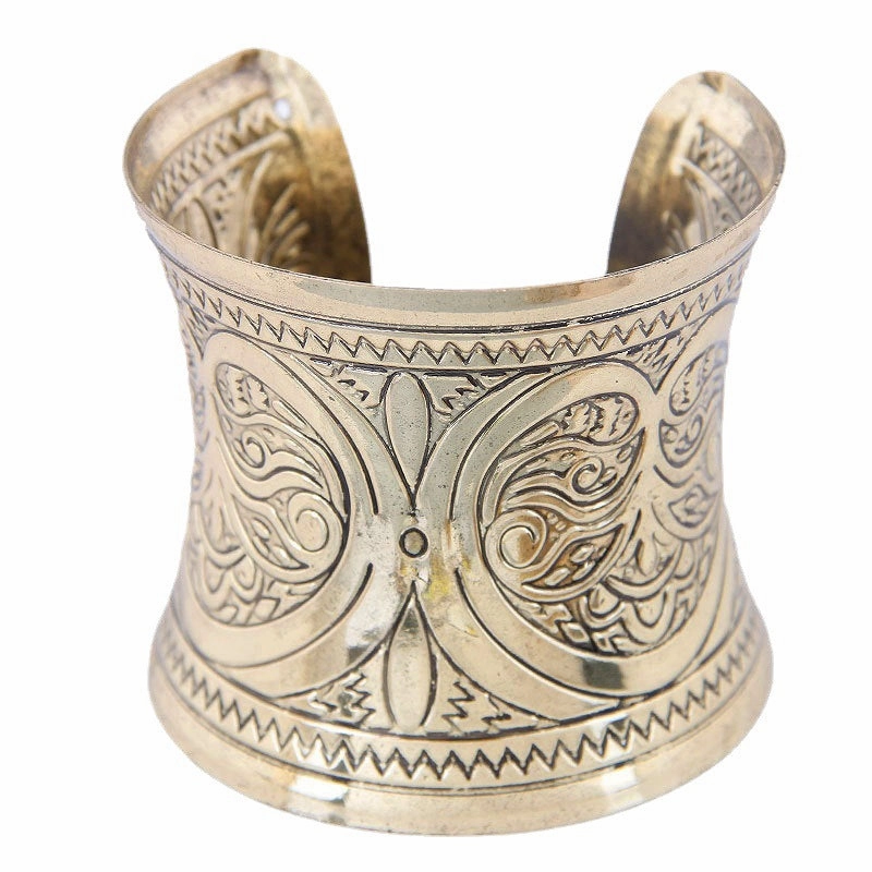 Wholesale Vintage Engraved Wide Alloy Bracelet