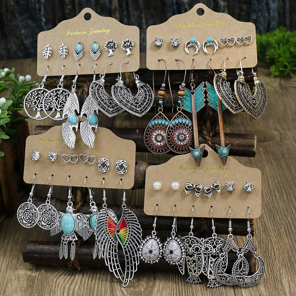 Wholesale Vintage Ethnic Set of 6 Alloy Earrings