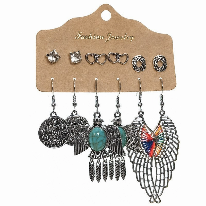Wholesale Vintage Ethnic Set of 6 Alloy Earrings
