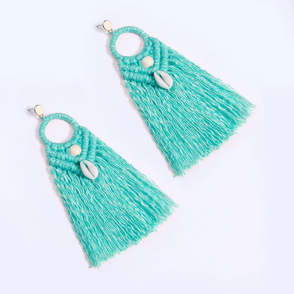 Wholesale Vintage Ethnic Style Shell Wooden Beads Earrings