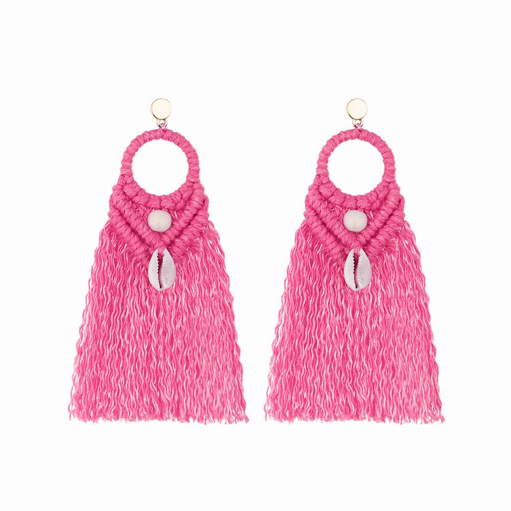 Wholesale Vintage Ethnic Style Shell Wooden Beads Earrings