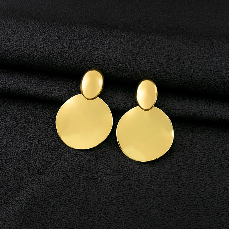 Wholesale Vintage Exaggerated Gold Leaf Iron Earrings