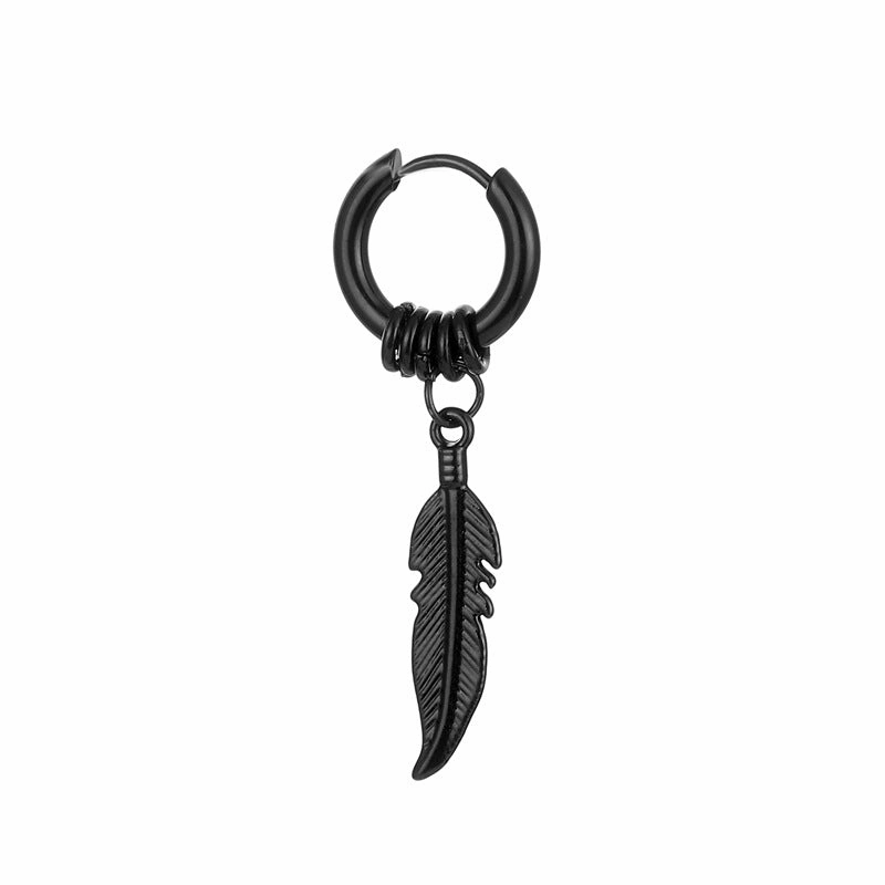 Wholesale Vintage Feathers Stainless Steel Earrings