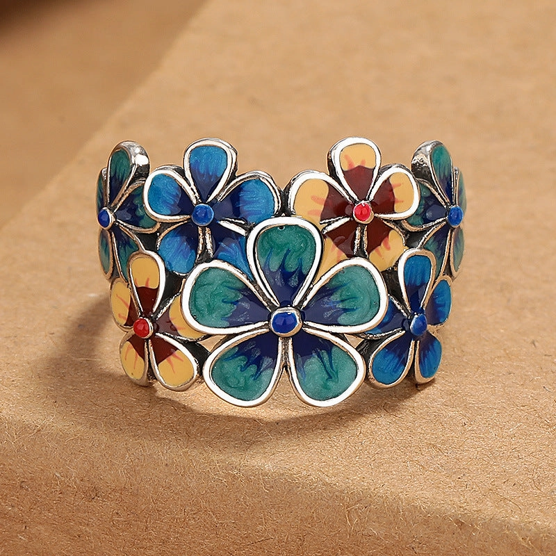 Wholesale Vintage Flower Adjustable Ring