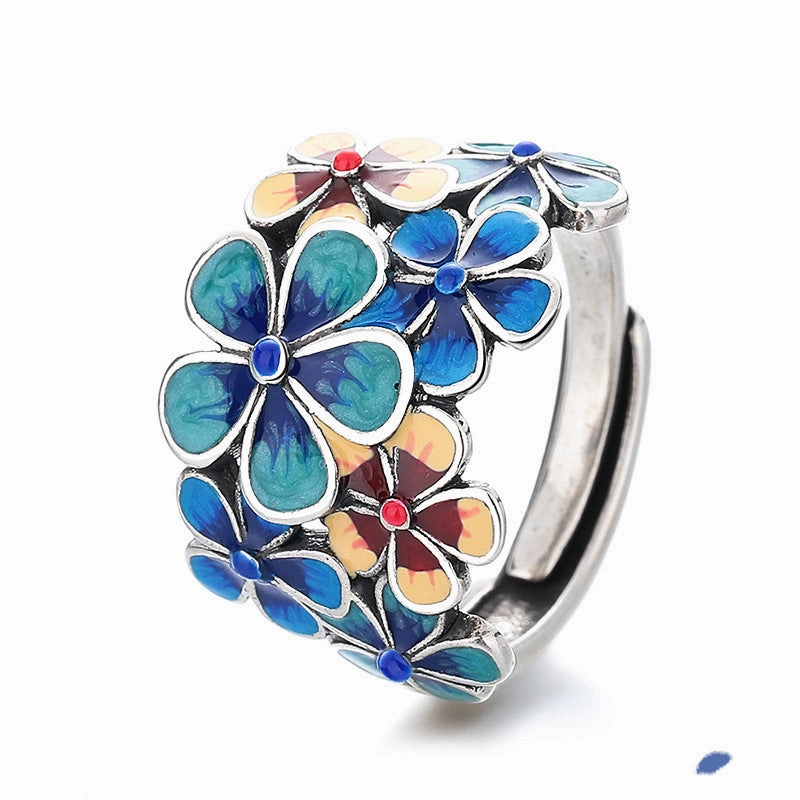 Wholesale Vintage Flower Adjustable Ring