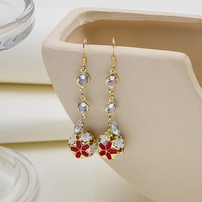 Wholesale Vintage Flower Openwork Alloy Earrings