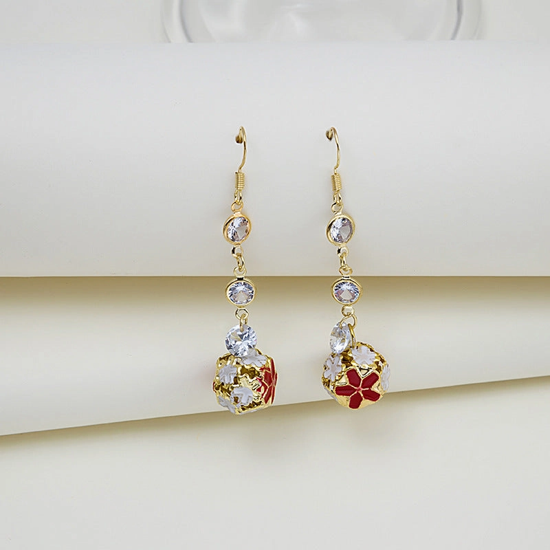 Wholesale Vintage Flower Openwork Alloy Earrings