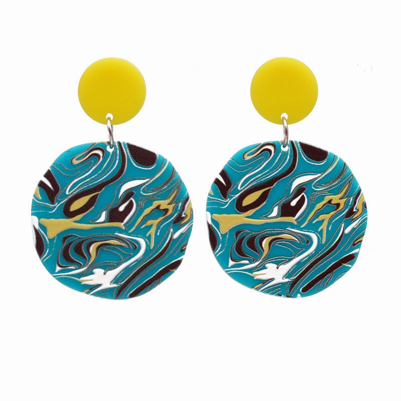 Wholesale Vintage Flowers Silver Plated Acrylic Earrings