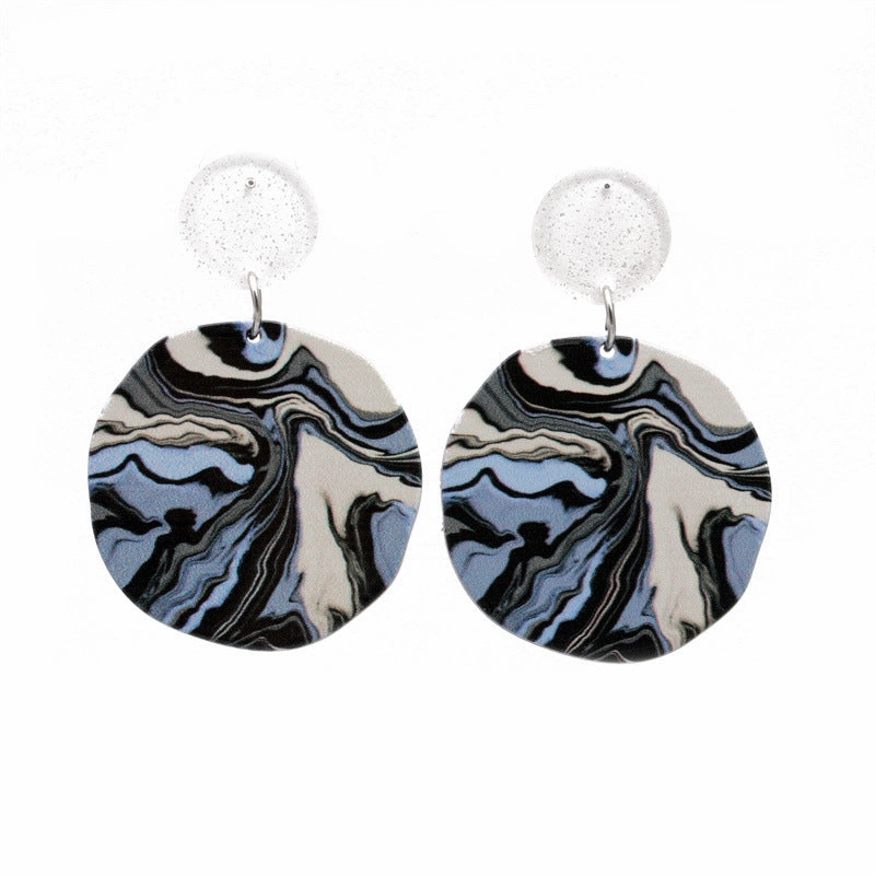 Wholesale Vintage Flowers Silver Plated Acrylic Earrings