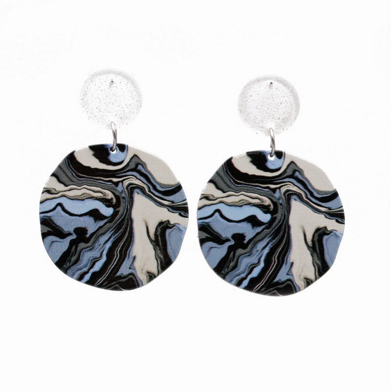 Wholesale Vintage Flowers Silver Plated Acrylic Earrings