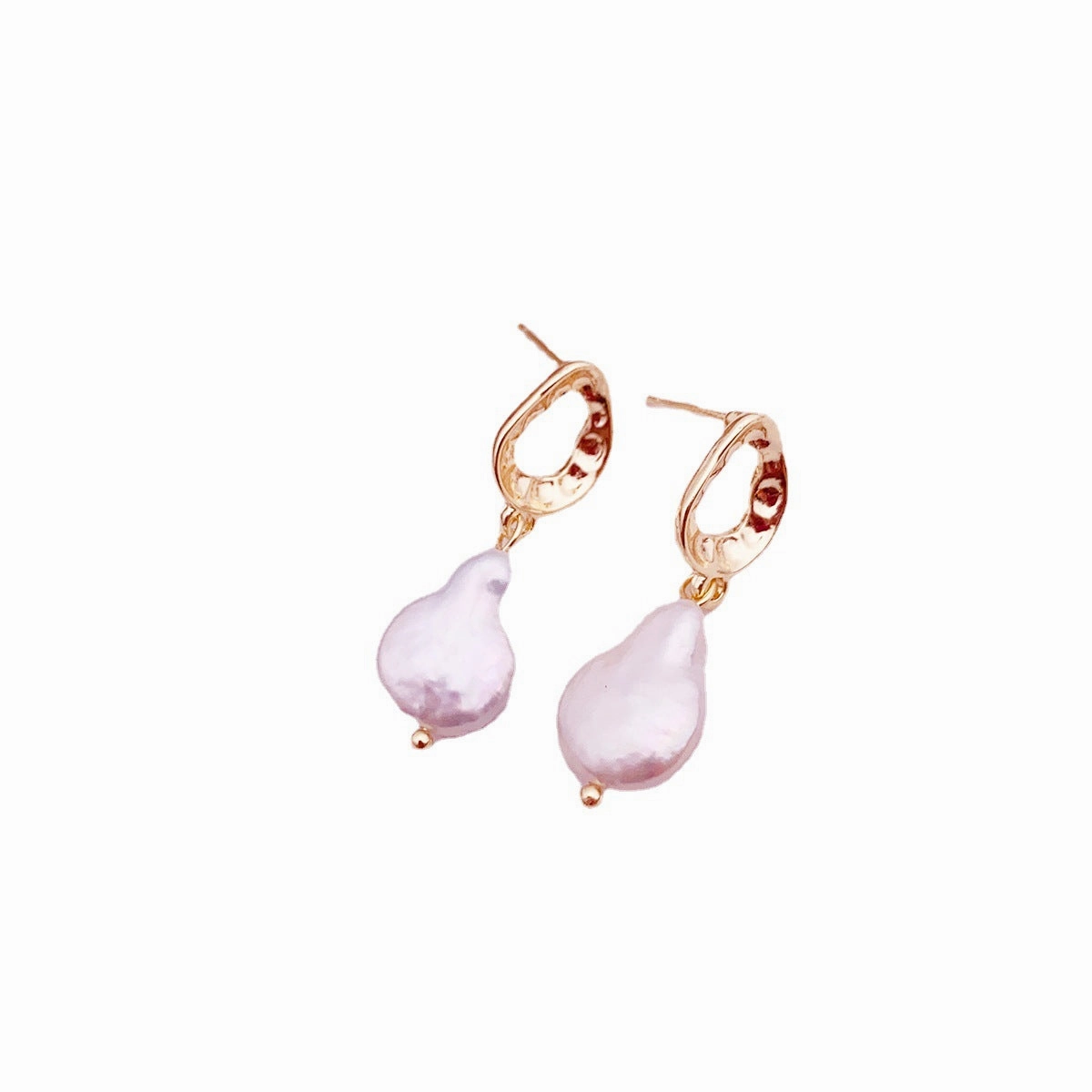 Wholesale Vintage Freshwater Pearl Baroque Irregular Emerald Earrings