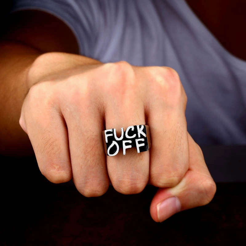 Wholesale Vintage Fuck Off Stainless Steel Rings