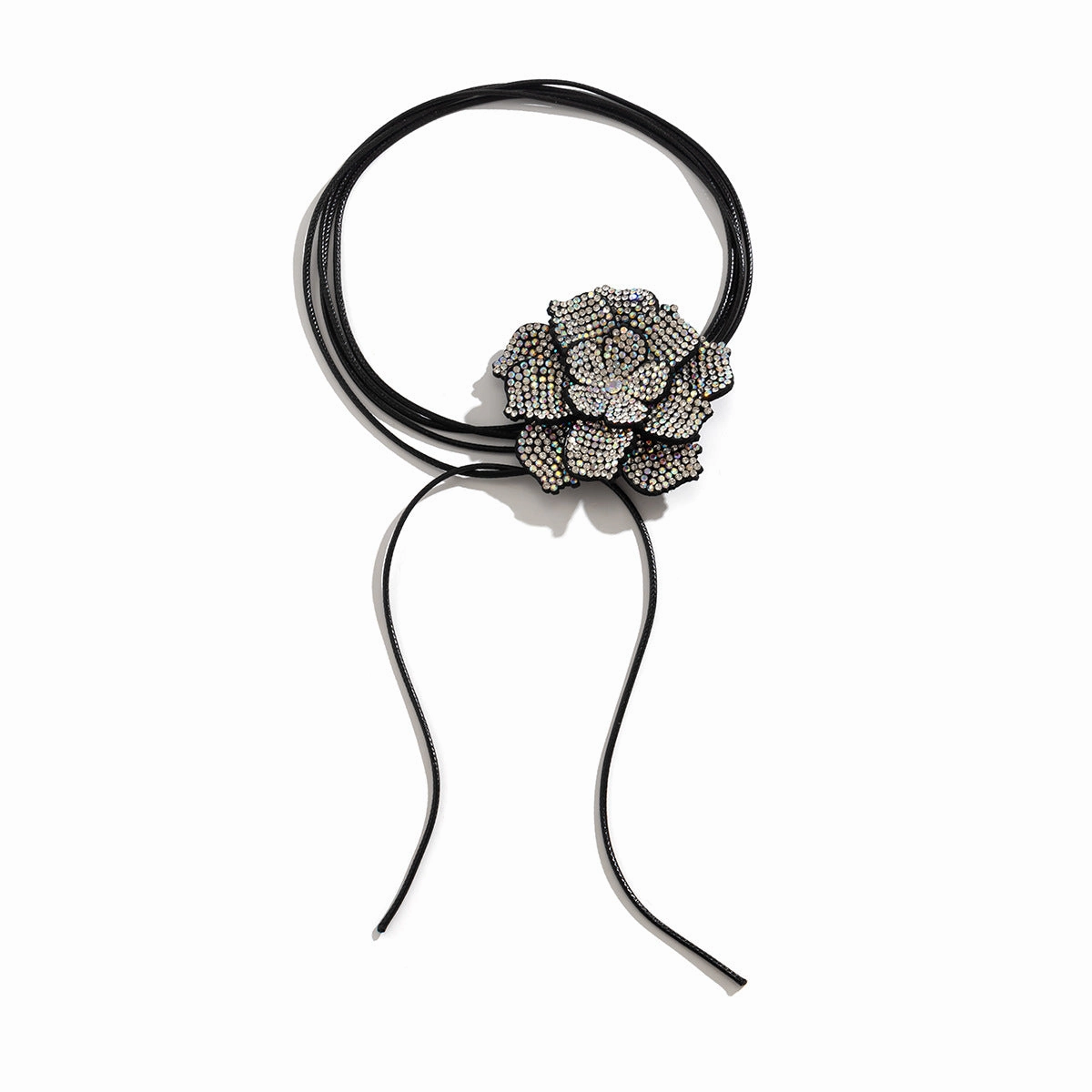 Wholesale Vintage Full Diamond Choker Velvet Flower Necklace