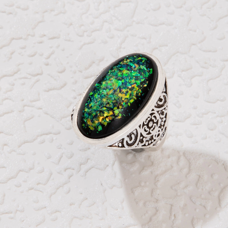 Wholesale Vintage Gemstone Alloy Rings Set of 8