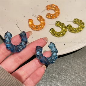 Wholesale Vintage Gentle Glass Hoop Earrings