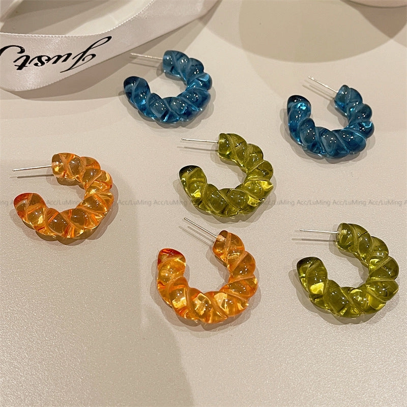 Wholesale Vintage Gentle Glass Hoop Earrings