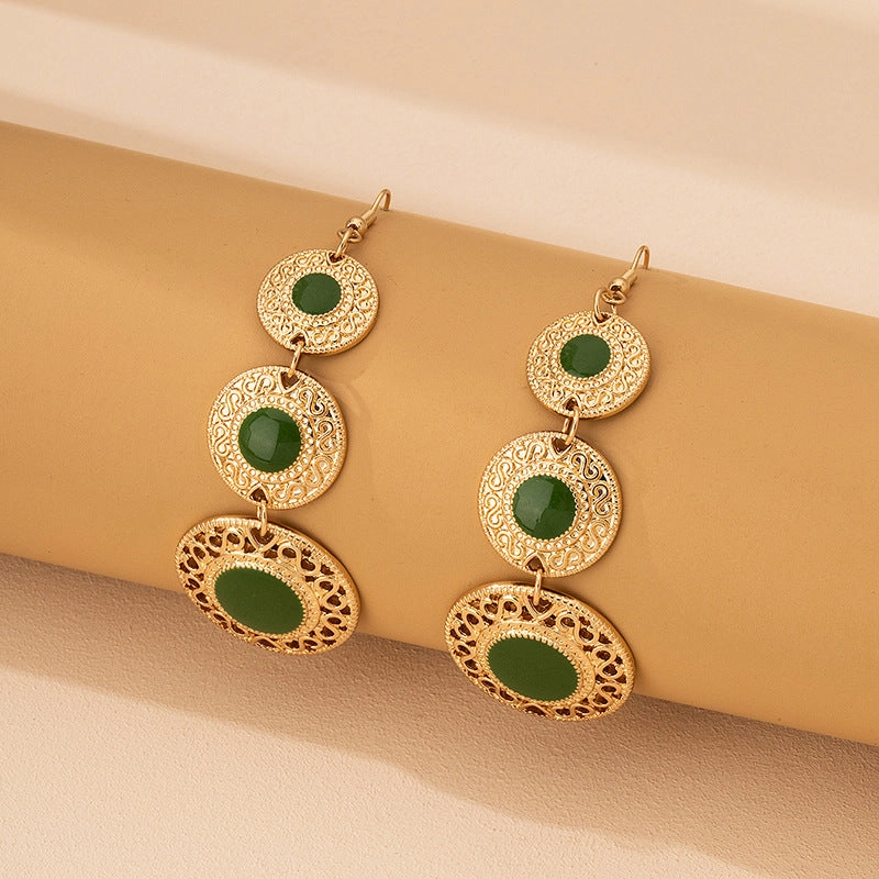 Wholesale Vintage Geometric Drip Alloy Earrings