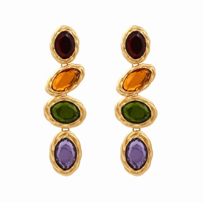 Wholesale Vintage Geometric Glass Crystal Earrings