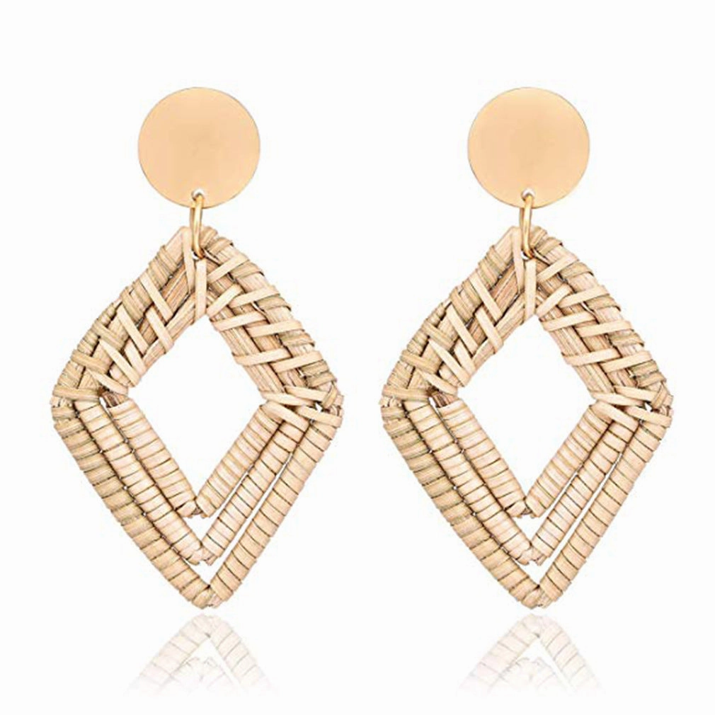 Wholesale Vintage Geometric Vines Wood Earrings