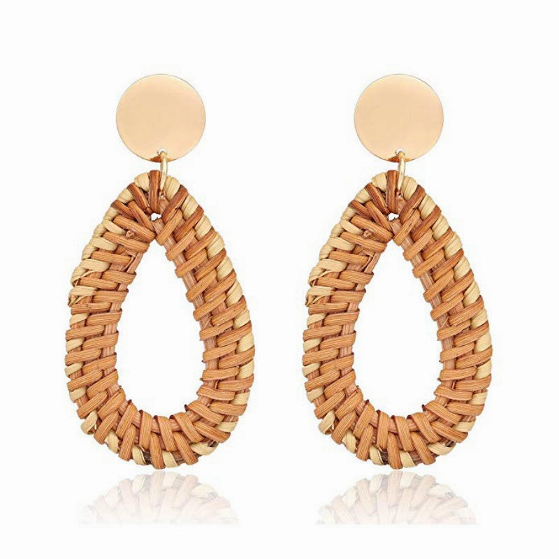 Wholesale Vintage Geometric Vines Wood Earrings