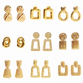 Wholesale Vintage Geometry Alloy Earrings