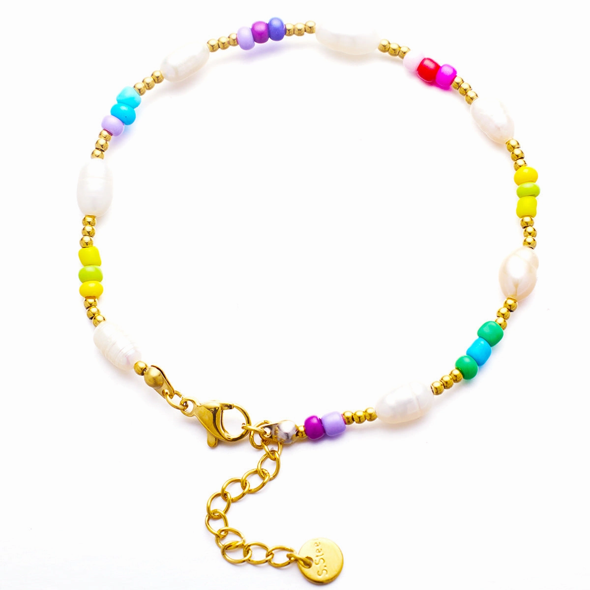Wholesale Vintage Gold Bohemian Style Beaded Titanium Steel Bracelet